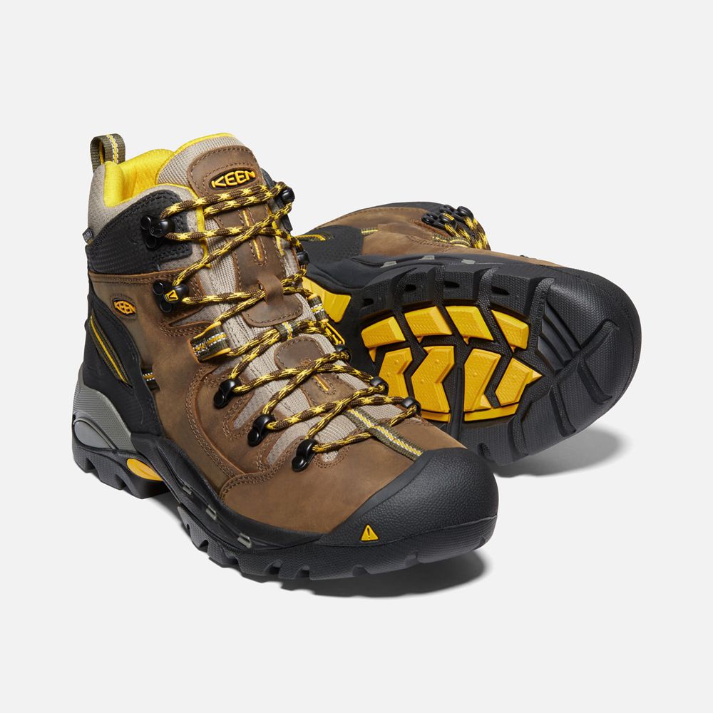 Cizme Keen Romania Barbati Maro/Negrii Pittsburgh 6\" (Steel Toe) 5823-ARHCG